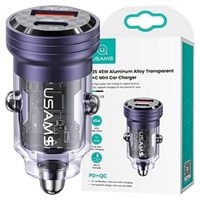 usams ład. sam. c35 usb+usb-c 45wfast charge fioletowy/purple