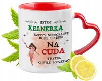 Kubek Dla Kelnerki Czerwony Z Uszkiem W Kształcie Serca Na Prezent
