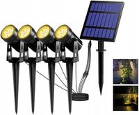 Lampa Solarna Ogrodowa LED Wbijana Do Ogrodu Reflektor 2w1 Czujnik Zmierzch
