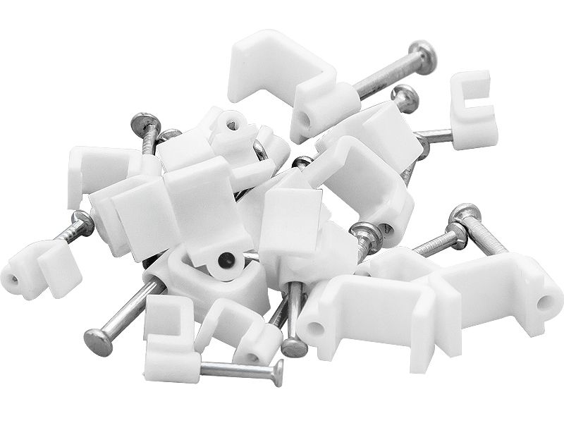 Uchwyt kabla 10/5mm biały płaski zdjęcie 1