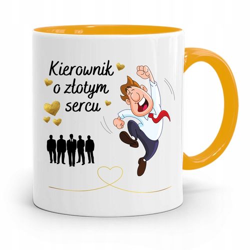Kubek Żółty Kierownika Kierownik O Złotym Sercu Z Nadrukiem Ze Zdjęciem na Arena.pl