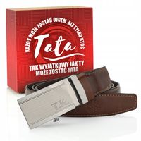 Skórzany męski brązowy PASEK BETLEWSKI dla TATY + GRAWER