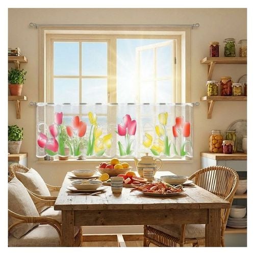 Firanka Tulipany wysokość 50 cm DomoweTekstylia | WN266T 050 na Arena.pl