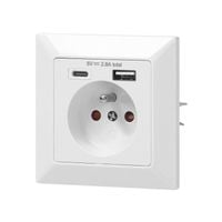 gniazdo pojedyncze 2p+z usb-a + usb-c wyjście - on-ae-13232