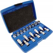 Zestaw nasadek Torx E-Torx 1/2" 19 el. klucze nasadowe Silver