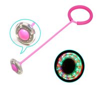 KX5598_1 Hula hop na nogę skakanka piłka świecąca LED różowa