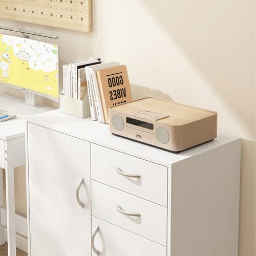 Komoda z szufladami i półkami loft skandynawski regał szafka biała 74cm na Arena.pl