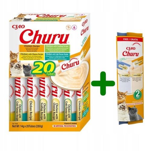 INABA CAT CHURU VARIETIES CHICKEN Mix Przysmak dla kota kurczak 20x14g+2x14 na Arena.pl