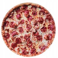 DUŻY PLUSZOWY KOC PIZZA RĘCZNIK PLAŻOWY NARZUTA OKRĄGŁY 150x150 NA PREZENT