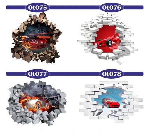 Naklejka samoprzylepna 3D dziura samochód auto na Arena.pl