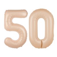 Balony foliowe liczba 50 karmelowy 100 cm