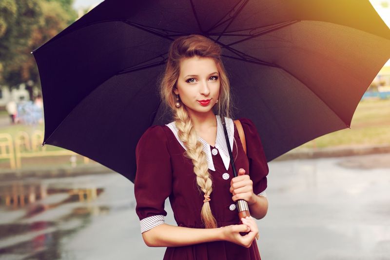Duży czarny składany parasol REGENBERG zdjęcie 11