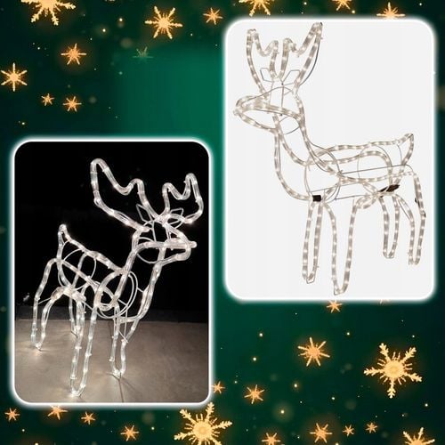 Renifer Świąteczny 144 LED Świetlna JELONEK Ozdoba Do Ogrodu Biały Ciepły na Arena.pl