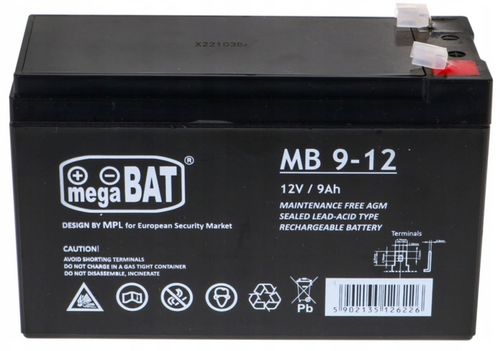 AKUMULATOR bezobsługowy AGM 12V 9Ah megaBAT na Arena.pl
