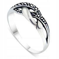 SREBRNY PIERŚCIONEK WARKOCZ PLECIONY TANI 925