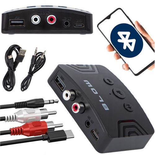 TRANSMITER ODBIORNIK BLUETOOTH 5.3 AUX MINIJACK 3,5mm USB-C 2xRCA na Arena.pl