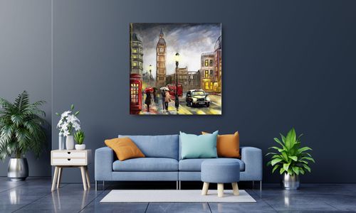 OBRAZ NA PŁÓTNIE 108 Wieczór w Londynie 70x70cm na Arena.pl