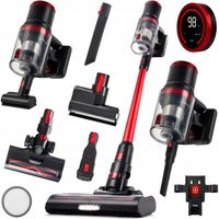 ODKURZACZ PIONOWY BEZPRZEWODOWY RĘCZNY BEZWORKOWY ELEKTROSZCZOTKA LED