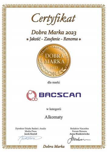 Alkomat elektrochemiczny BACscan 9000 Professional - ustniki - Kalibracje na Arena.pl