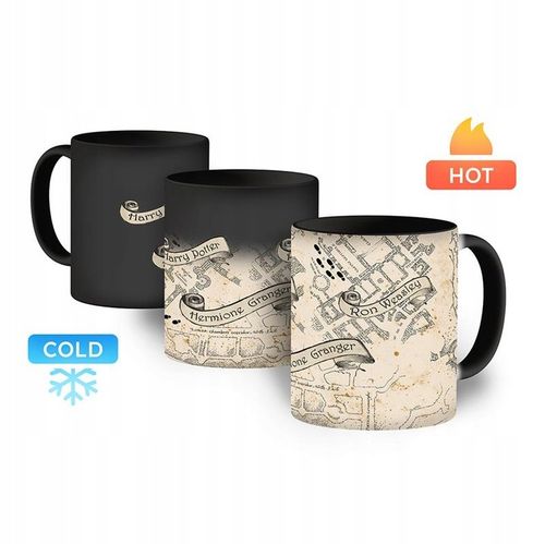 Kubek magiczny 330ml Mapa Huncwotów 004 Harry Potter Czarny PREZENT na Arena.pl