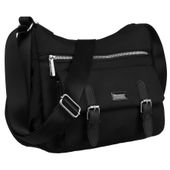 stylowa, materiałowa torebka damska z zewnętrzną kieszenią - peterson