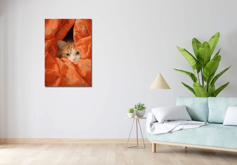 Obraz 60x90cm Ukryty Kot zdjęcie 2