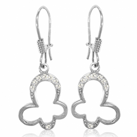 SREBRNE KOLCZYKI WISZĄCE NA BIGLU SREBRO PRÓBY 925 MOTYLE