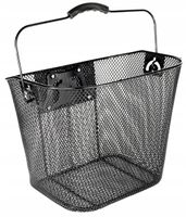 Kosz Na Rower Metalowy Duży Koszyk Przedni Odpinany Czarny Click Rowerowy