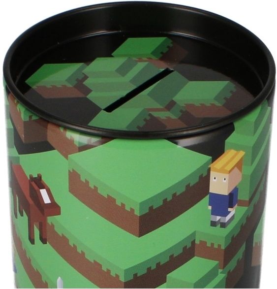 Skarbonka metalowa okrągła Pixel zdjęcie 3