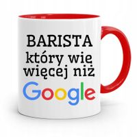 Dla Baristy Baristki Kawiarki Kubek Czerwony Z Nadrukiem Ze Zdjęciem