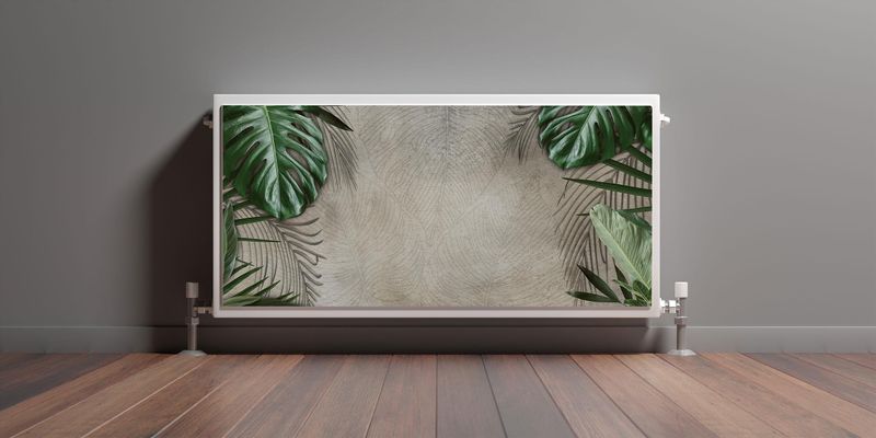 MAGNETYCZNA Osłona Kaloryfera Beton Liście TROPIKALNE 100cm x 60cm zdjęcie 3