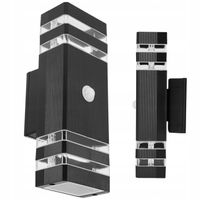 Kinkiet Zewnętrzny Lampa Elewacyjna LED Ogrodowa 2xGU10 Czujnik Ruchu PIR