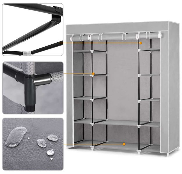 Duża szafa tekstylna Massido - szara zdjęcie 3