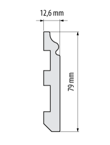 Listwa przypodłogowa PLP105 wysokość 79mm x grubość 12,6mm x długość 2000mm zdjęcie 2