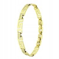 Bransoletka pozłacana 14K grecki wzór 18,5 cm 6,5 mm