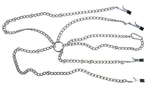 klamry zaciski na sutki z łańcuszkiem bdsm bondage na Arena.pl