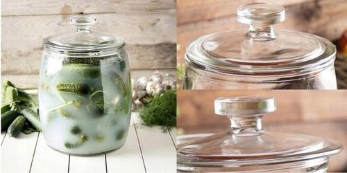 SŁÓJ SZKLANY POJEMNIK 4L SŁOIK NA OGÓRKI KUCHENNY OZDOBNY Z POKRYWĄ CANDY na Arena.pl