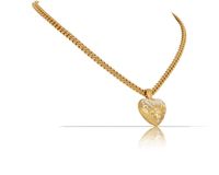 naszyjnik z ozdobnym, malowanym na biało sercem (c23/zim/115/1au)