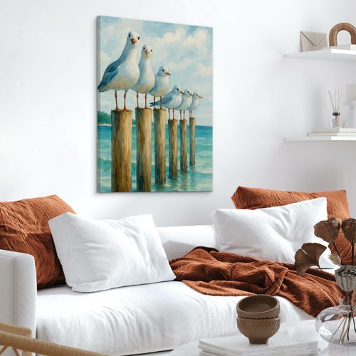 Obraz Na Płótnie Malowane Mewy 80cm x 120cm na Arena.pl