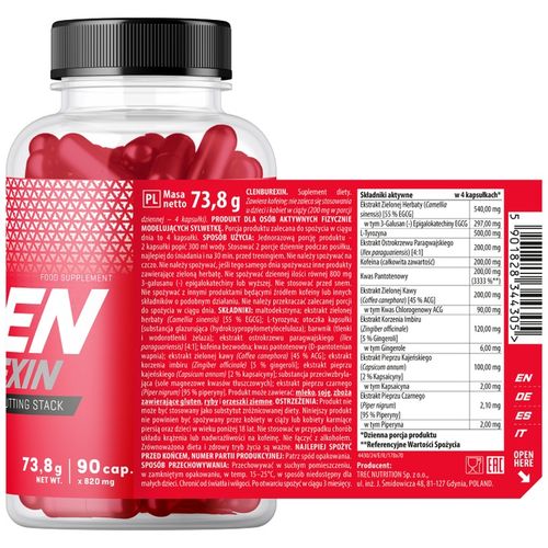TREC CLENBUREXIN 90 kaps REDUKCJA MASY ODCHUDZANIE TERMOGENIKA na Arena.pl
