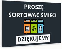 Tabliczka znak informacyjny 30x20 Antracyt SORTOWANIE ŚMIECI Aluminiowa