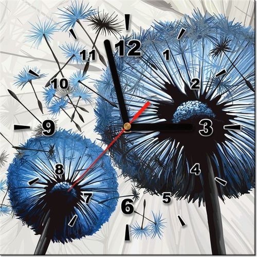 30CM 30CM ZEGAR ŚCIENNY OBRAZ DMUCHAWCE NIEBIESKIM KOLORZE DRUK PŁÓTNO na Arena.pl