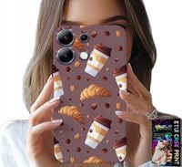 ETUI DO XIAOMI NOTE 13 PRO 4G - CASE Z KAWĄ ROGALIKAMI I ZIARNAMI W TLE