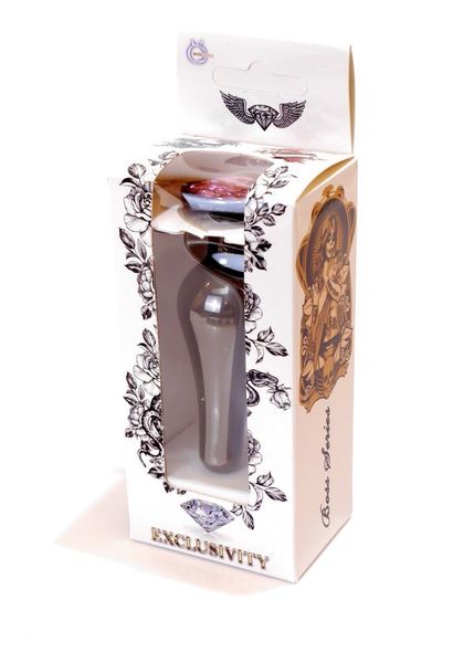 Korek Analny Z Różanym Kryształkiem Dark Silver Butt Plug zdjęcie 8