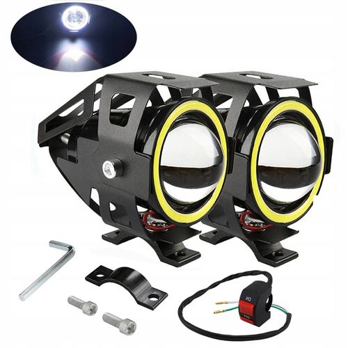 2x HALOGENY MOTOCYKLOWE LAMPY REFLEKTORY RING LED 3Ccc na Arena.pl