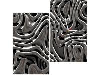 60X60CM ZEGAR ŻYWA ABSTRAKCJA OBRAZ DREWNO ŚCIAN KWADRAT