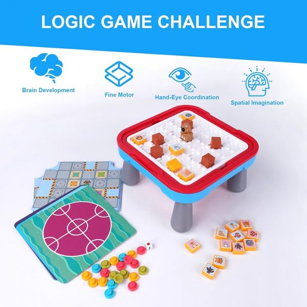 WOOPIE Stolik Gier Planszowych Logicznych 65 el. Zestaw 11w1 zdjęcie 10