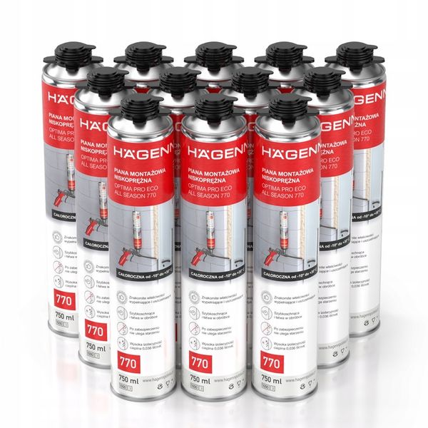 Zestaw - Piana Montażowa Pianka Pistoletowa Niskoprężna zimowa PRO 750 zdjęcie 8