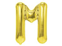 Balon foliowy „litera M”, złota, 40 cm [balon na powietrze]