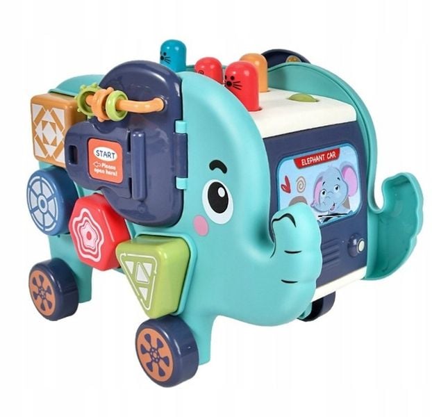 DUŻY SŁONIK UKŁADANKA EDUKACYJNA MONTESSORI WBIJAK ZABAWKA SENSORYCZNA SŁOŃ zdjęcie 2